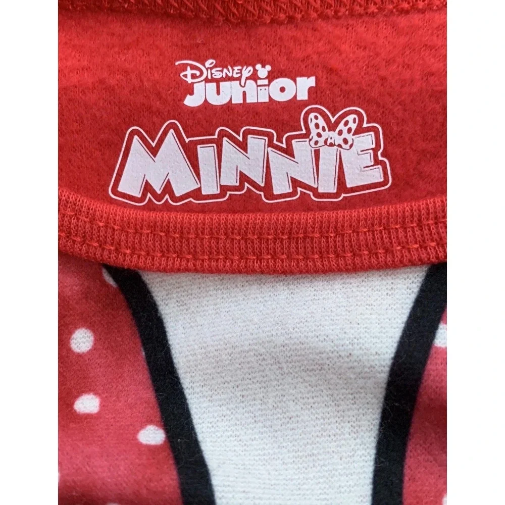 Disney Minnie Mouse Pajama Set Kids Girls 4/5 Red New Flannel‎ 2pc Sleepwear